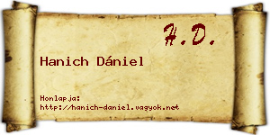 Hanich Dániel névjegykártya